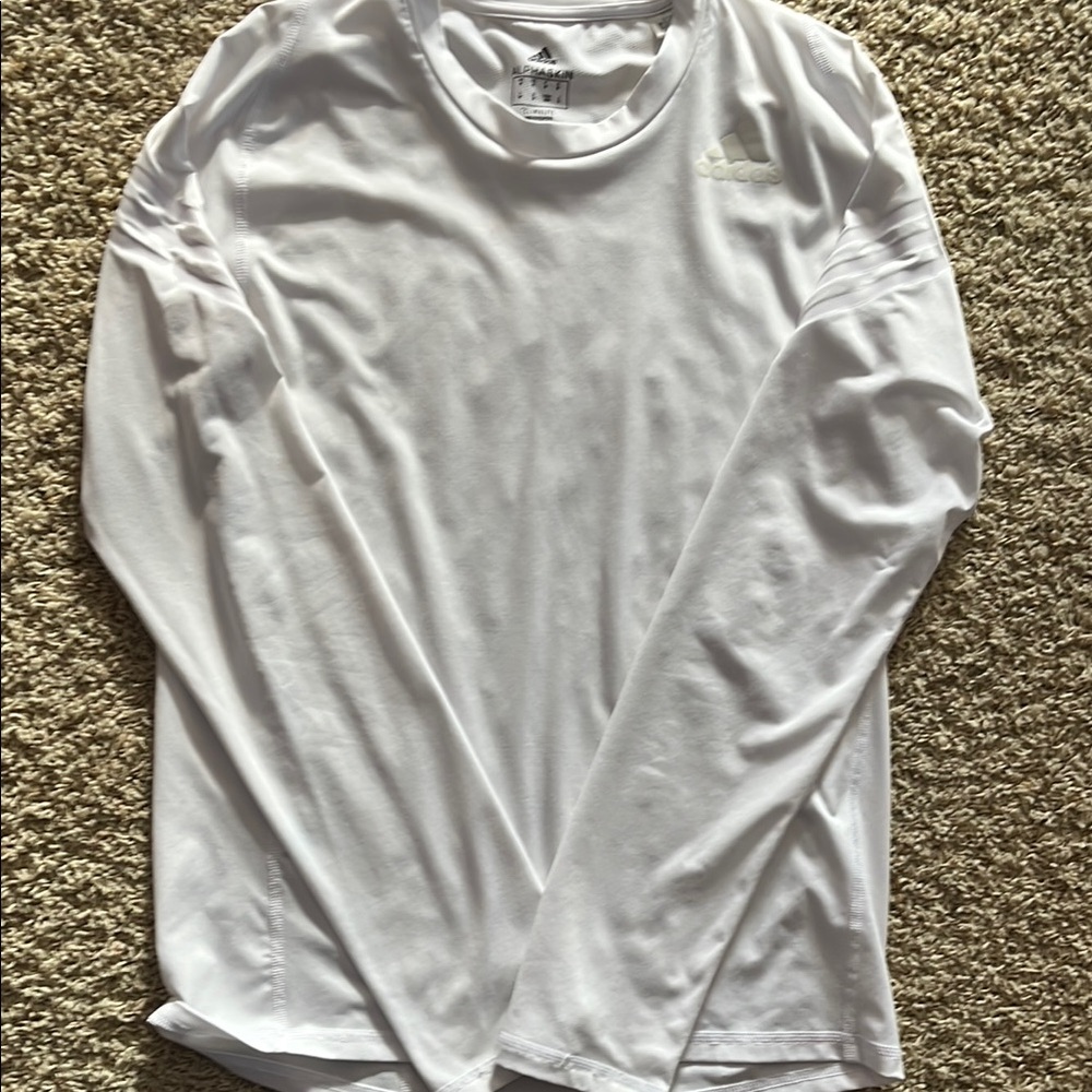 Adidas Men's White Long Sleeve Shirt